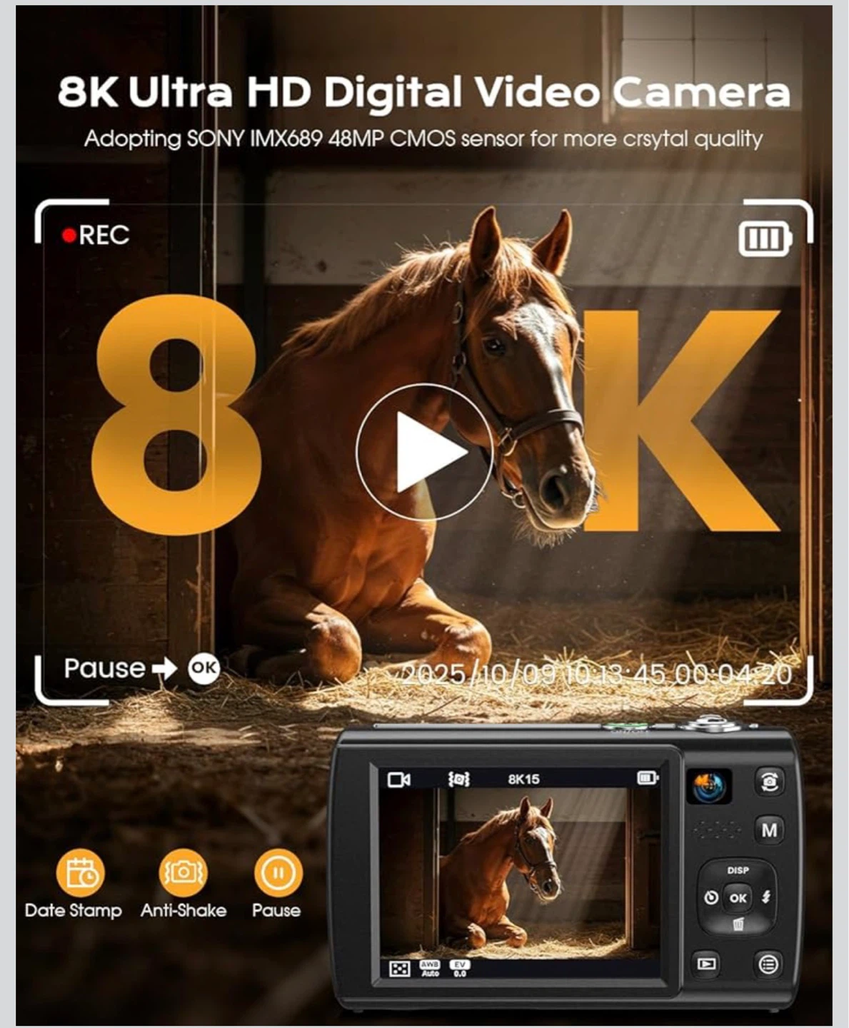 88MP Autofocus Capture Camera with Built-in WiFi & 16x Zoom - photo 2