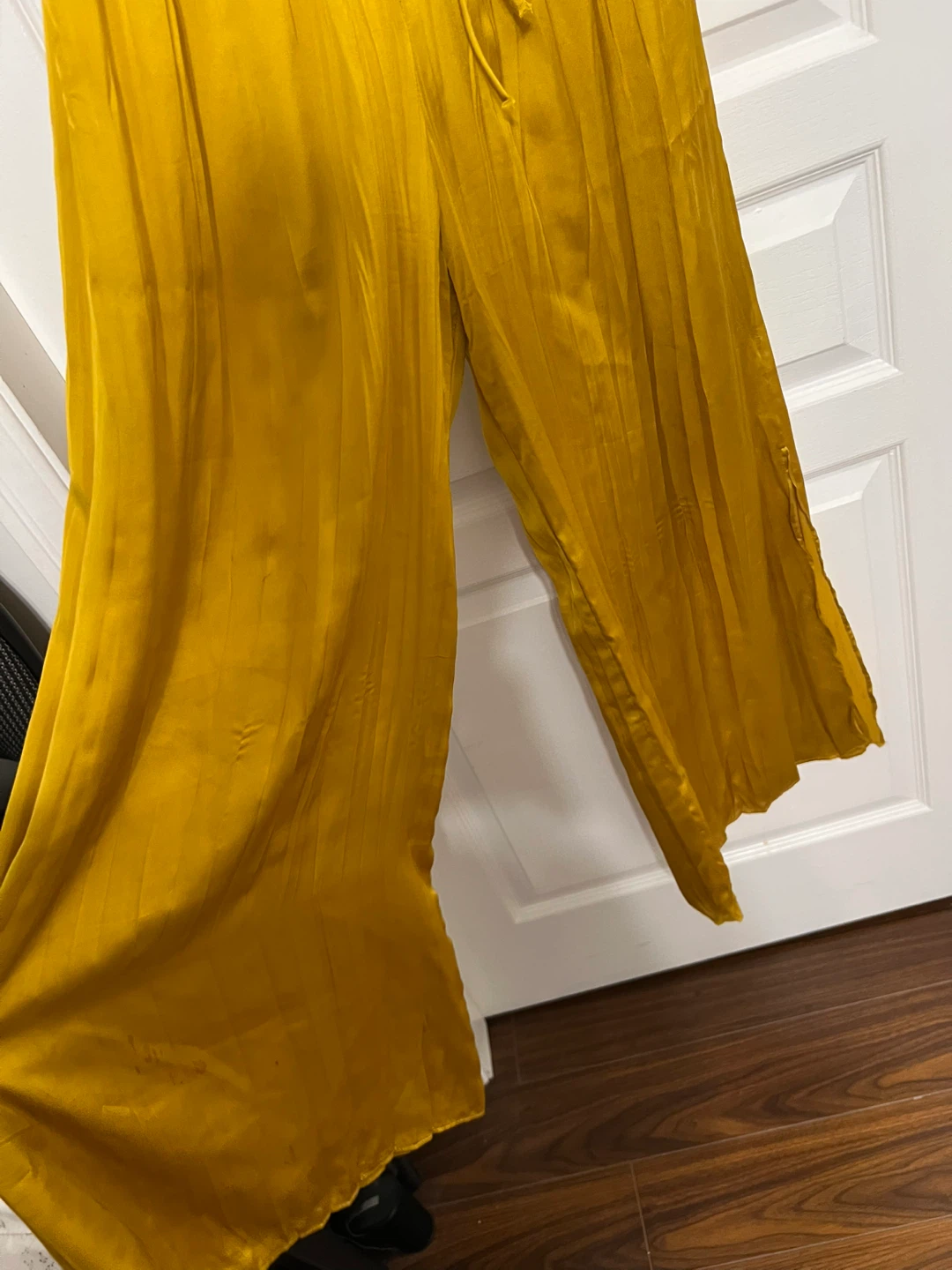 ⚽ ZARA Mustard Yellow Midi Dress with Tie Waist - photo 5