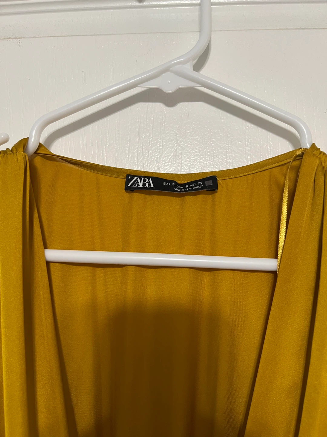 ⚽ ZARA Mustard Yellow Midi Dress with Tie Waist - photo 2