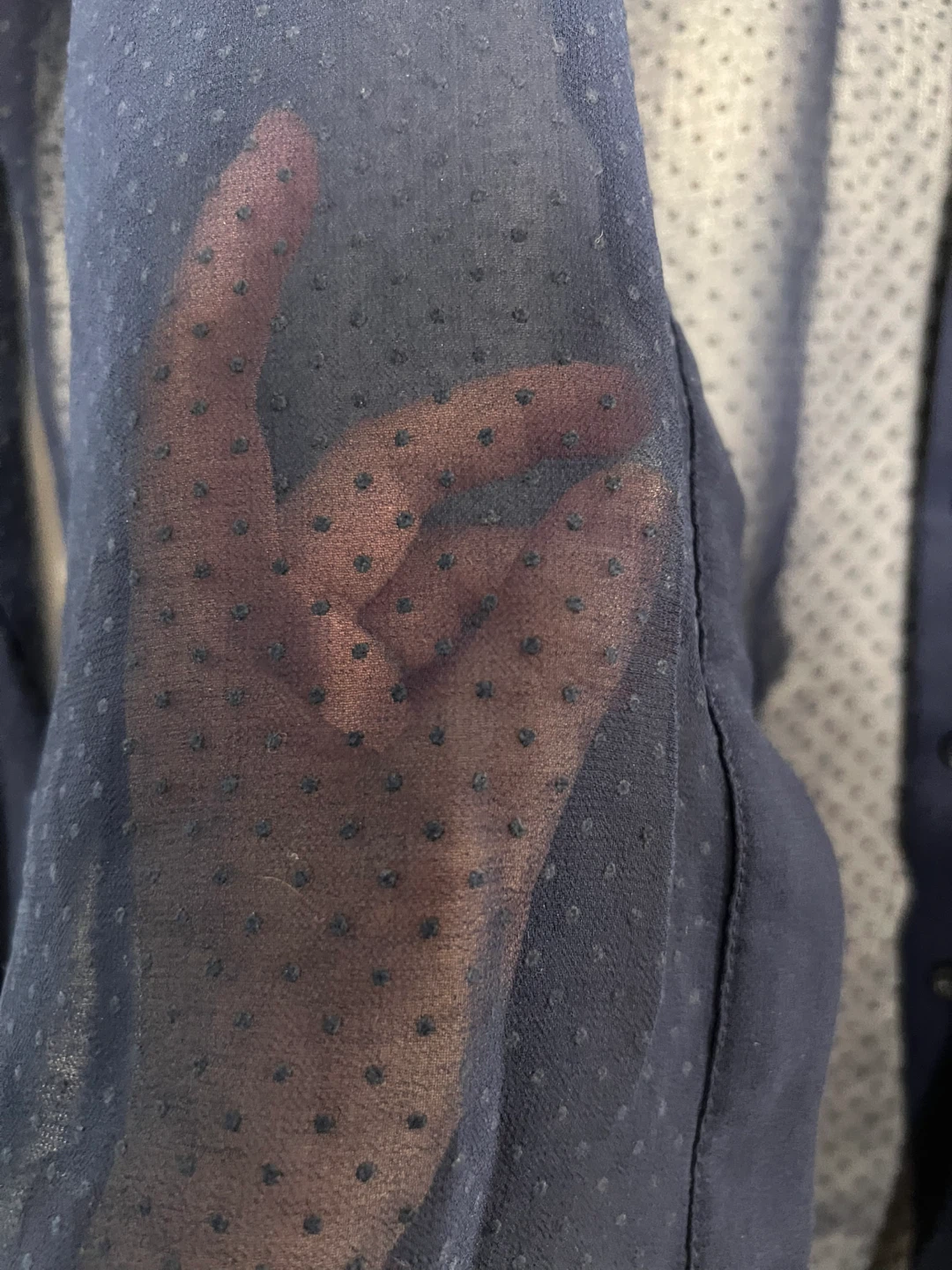 ⚽ Smart Set Navy Sheer Dot Blouse - photo 4