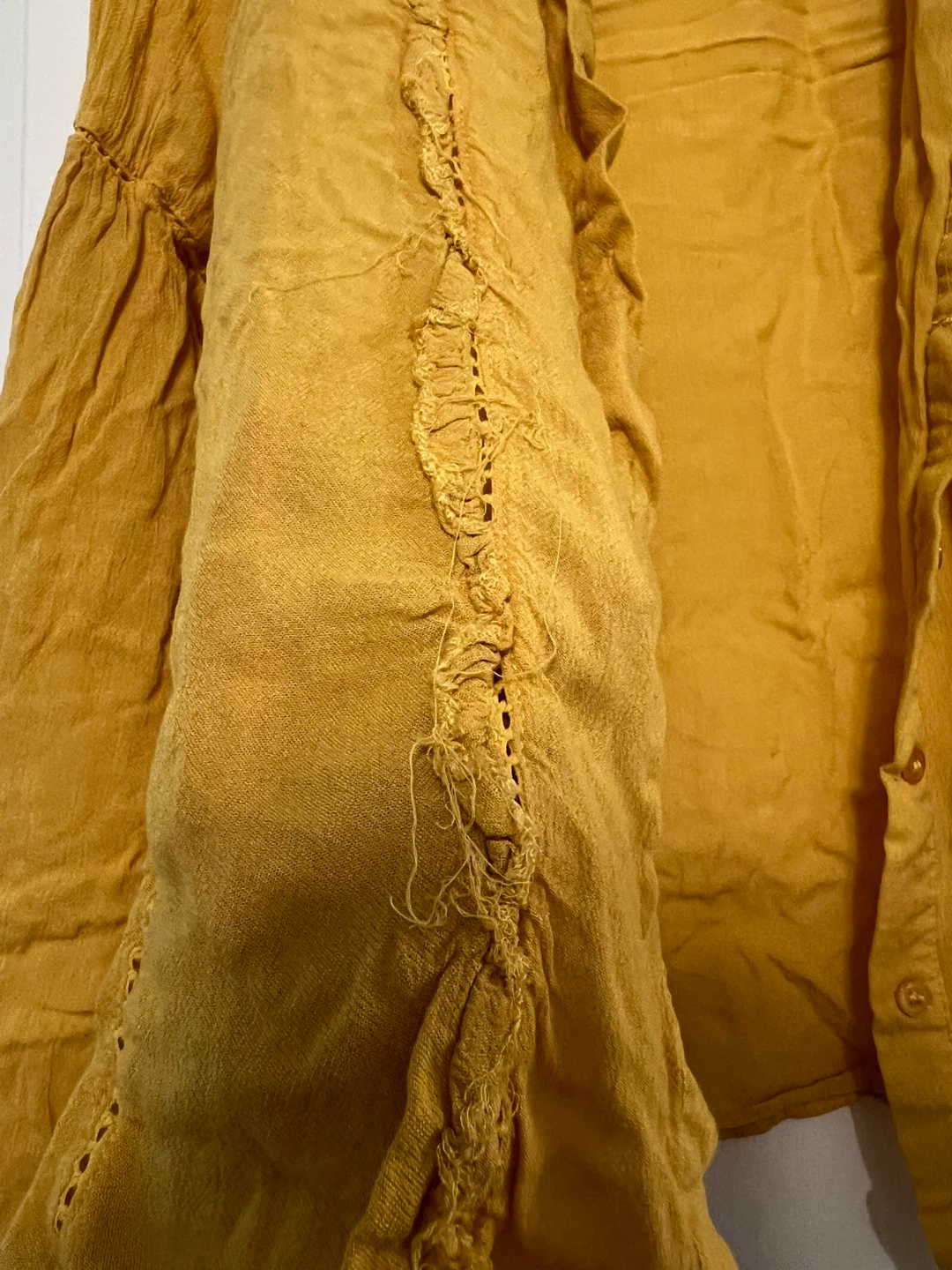 ⚽ Amuse Yellow Button-Up Shirt Size S - photo 4