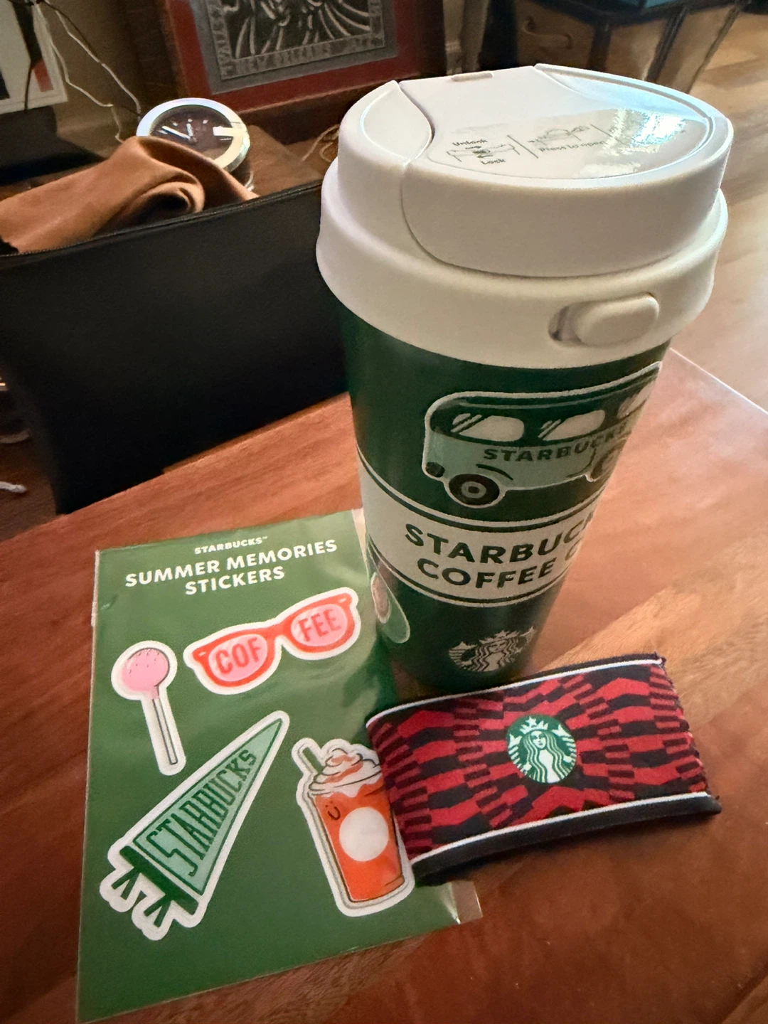 Starbucks Tumbler & Summer Memories Stickers & Tumbler Sleeve