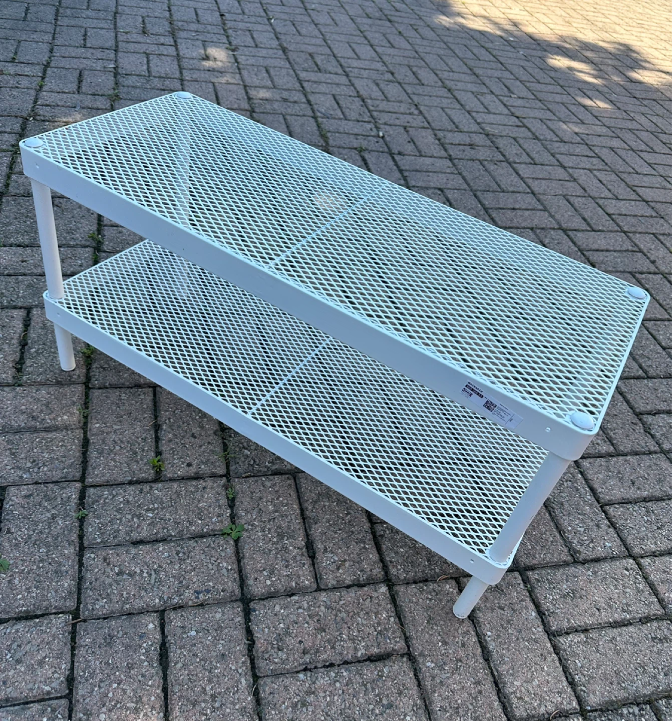 IKEA White 2-Tier Mesh Table - photo 2
