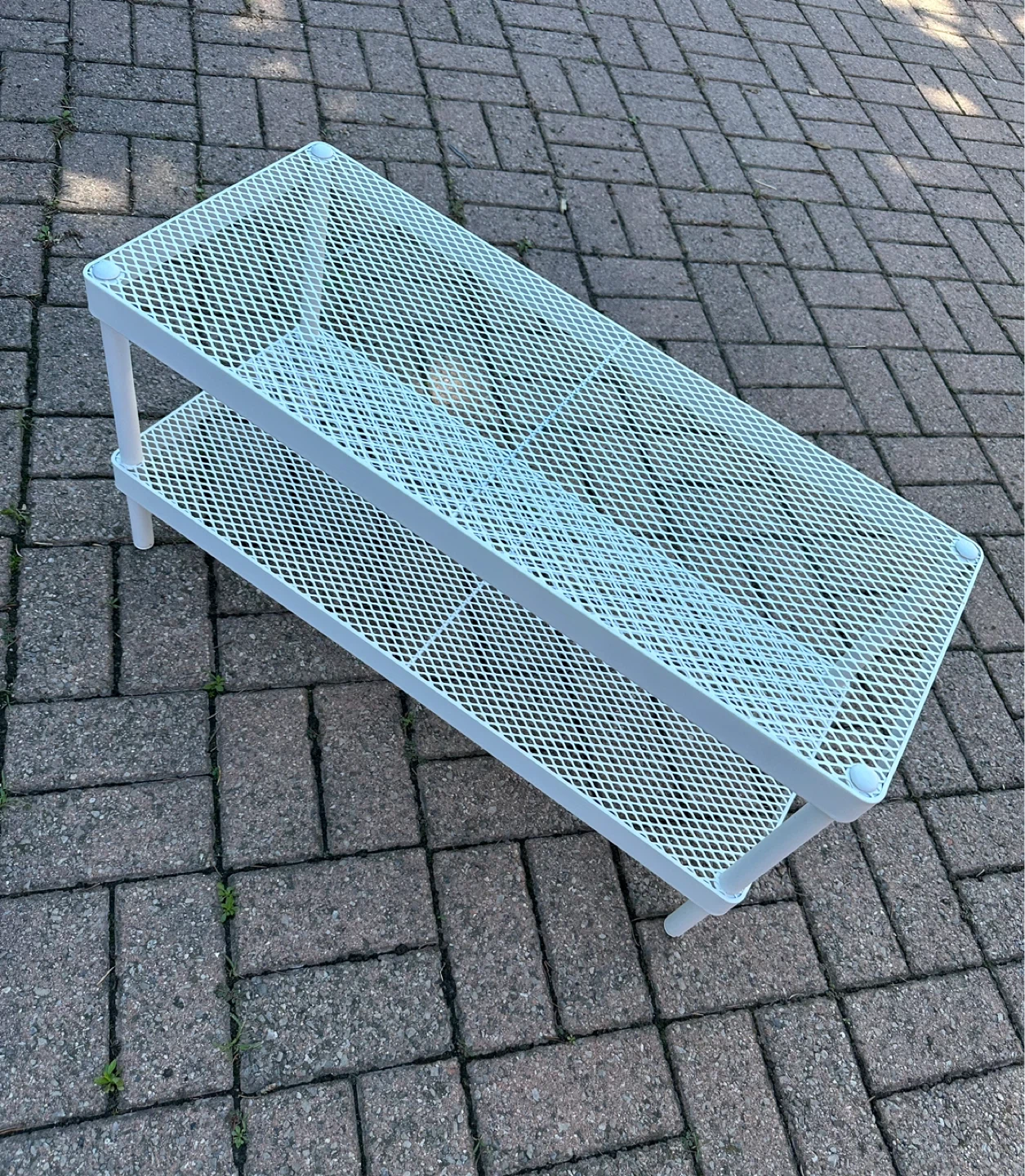 IKEA White 2-Tier Mesh Table - photo 3