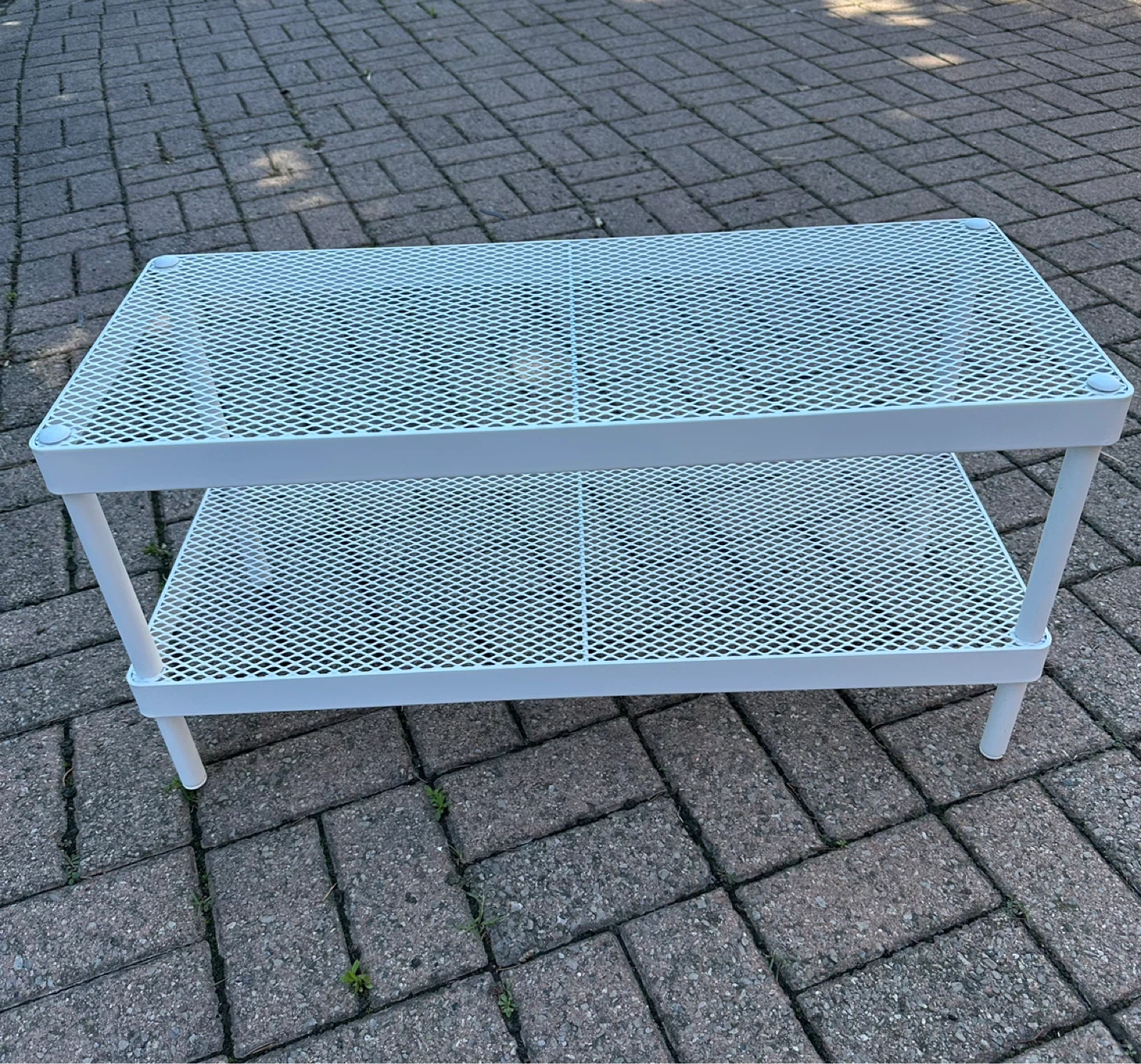 IKEA White 2-Tier Mesh Table - photo 4