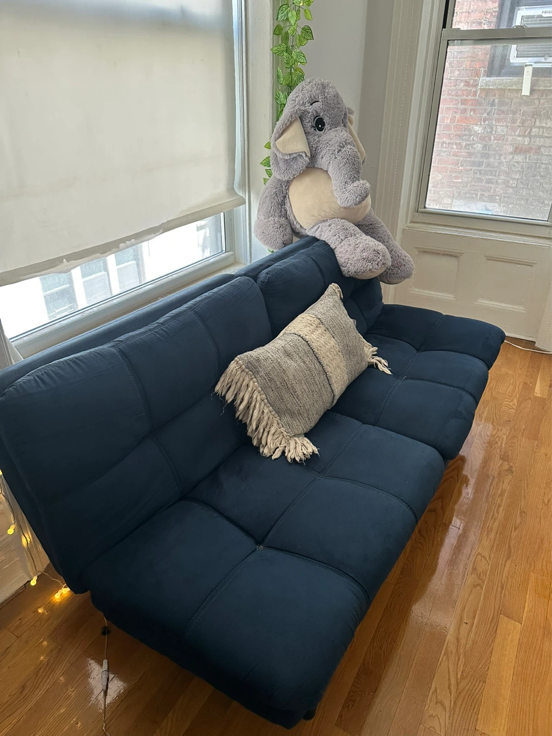 Dark Blue Futon Sofa - photo 3