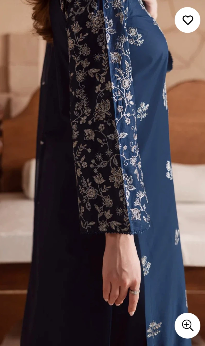 Women's Blue Embroidered 3-Piece Suit - photo 5