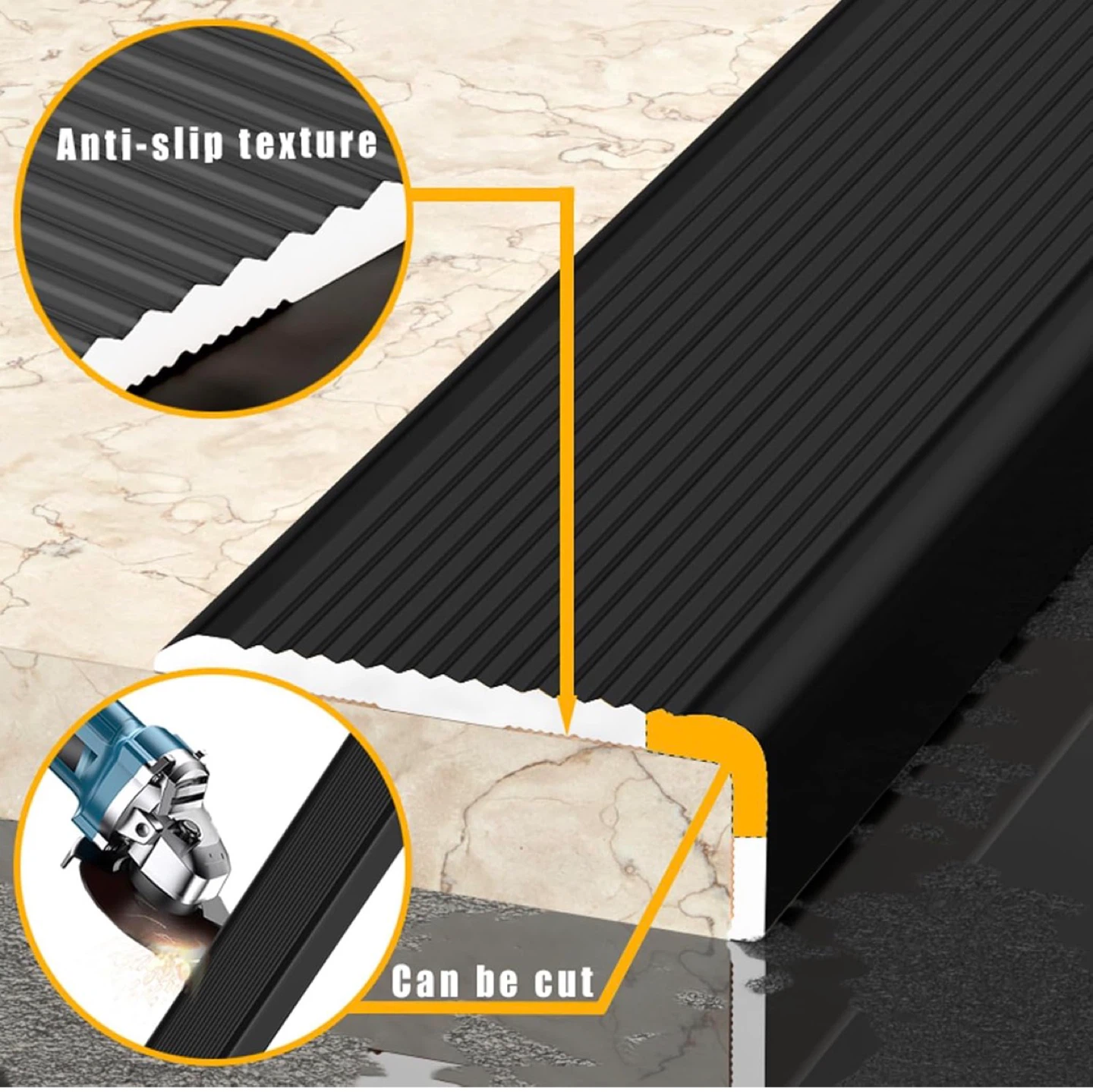 Kajivue 10 Pcs Aluminum Stair Edge Protector - Black⚽️ - photo 3