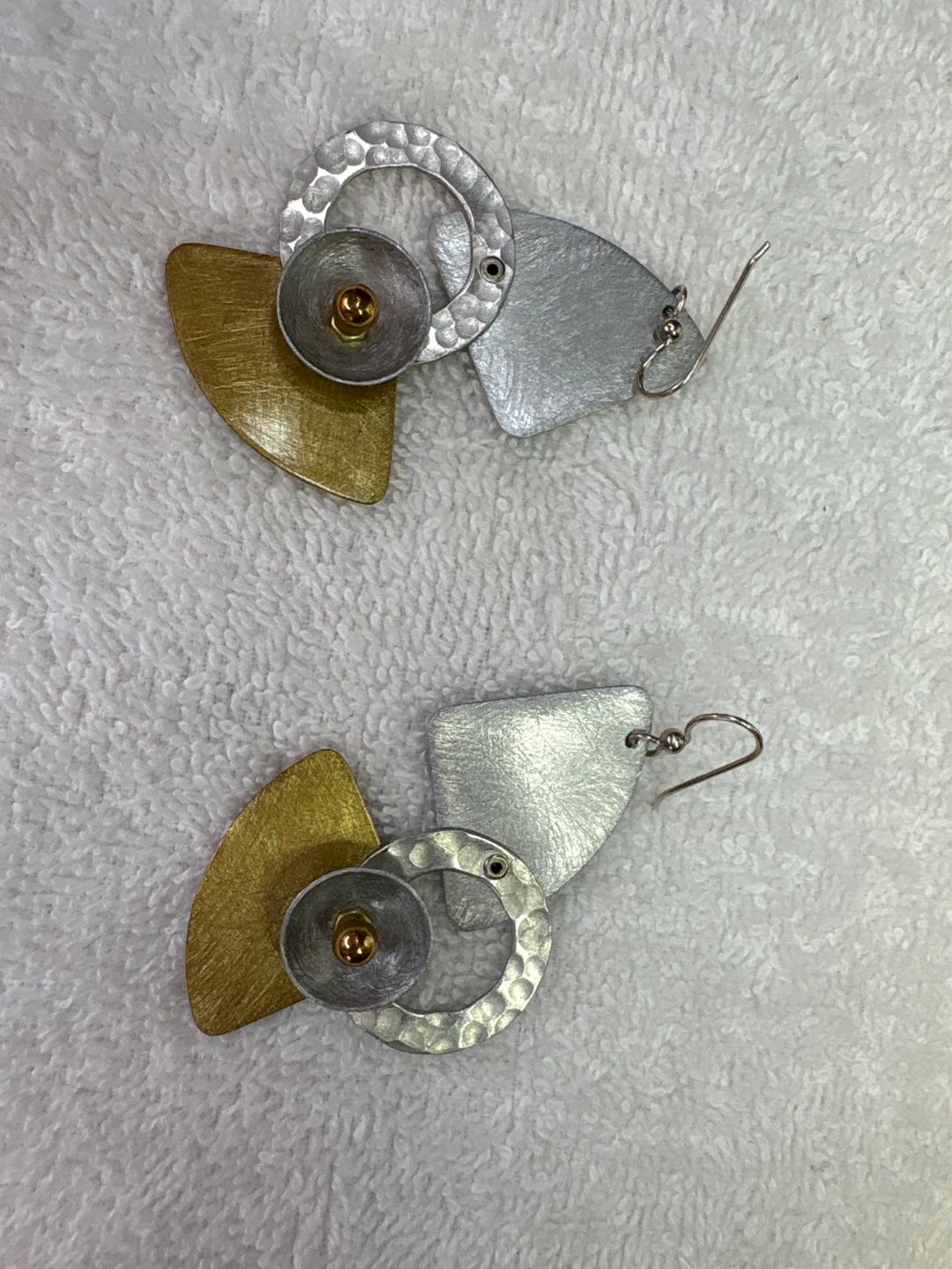 Designer Artistic Drift Avant Garde Metal Drop Earrings - photo 5