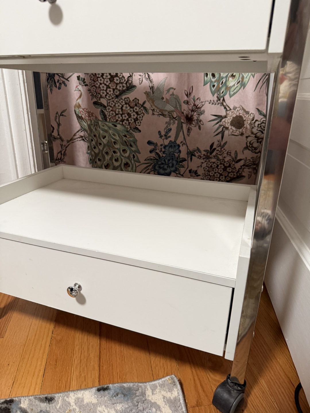 White Rolling Cart with 2 Drawers - photo 3