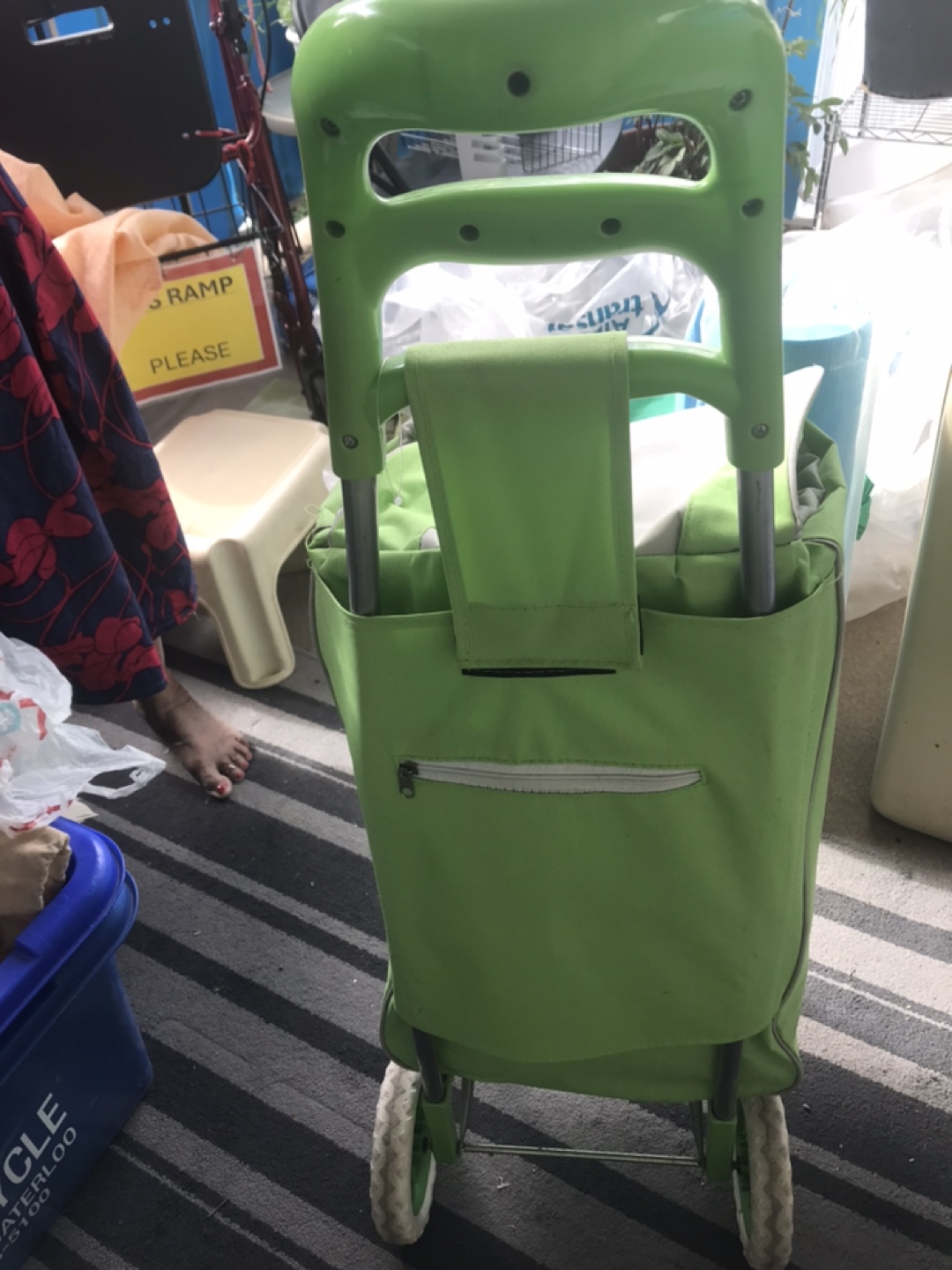 Green Rolling Shopping Cart - photo 2
