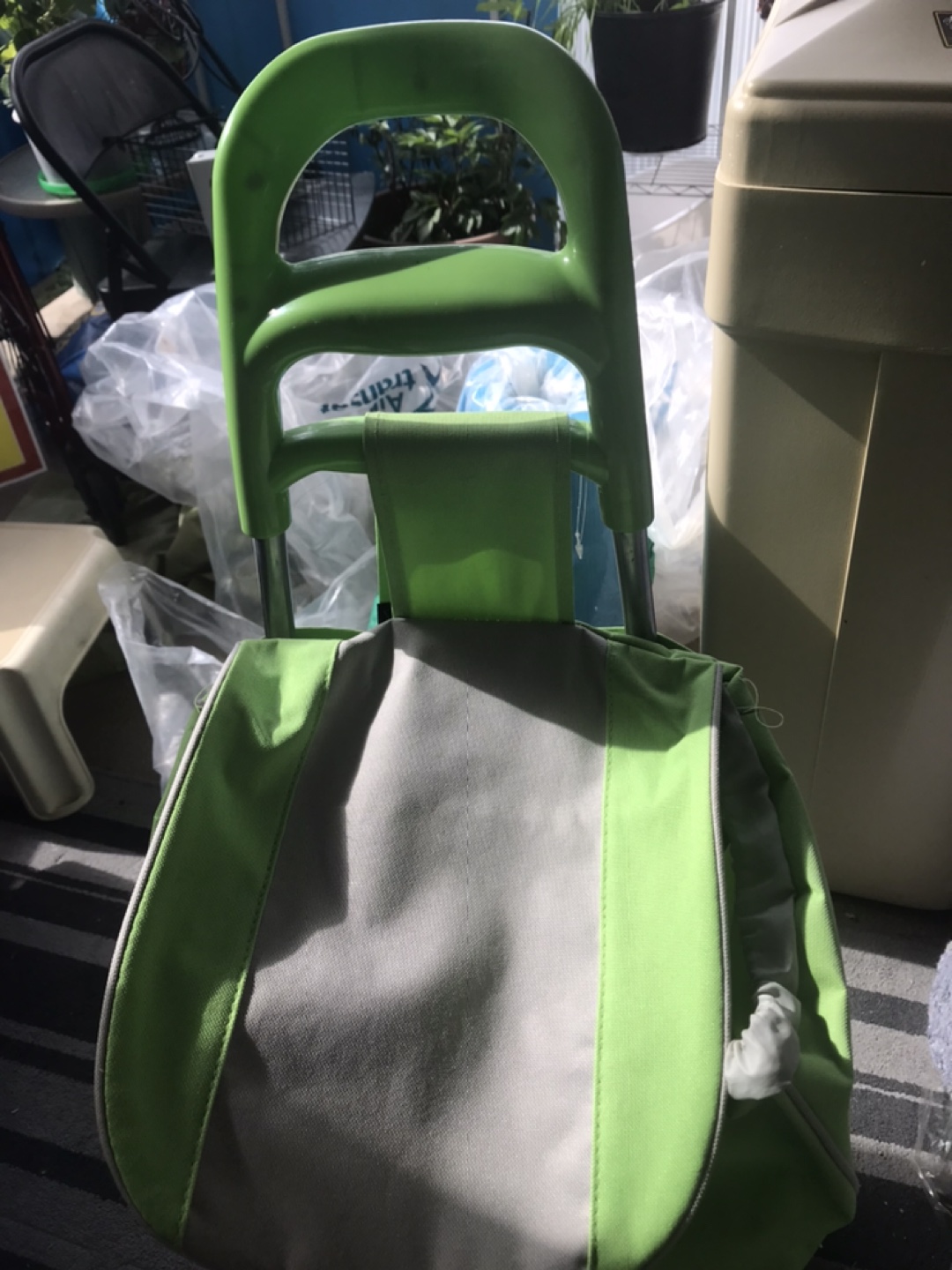 Green Rolling Shopping Cart - photo 4