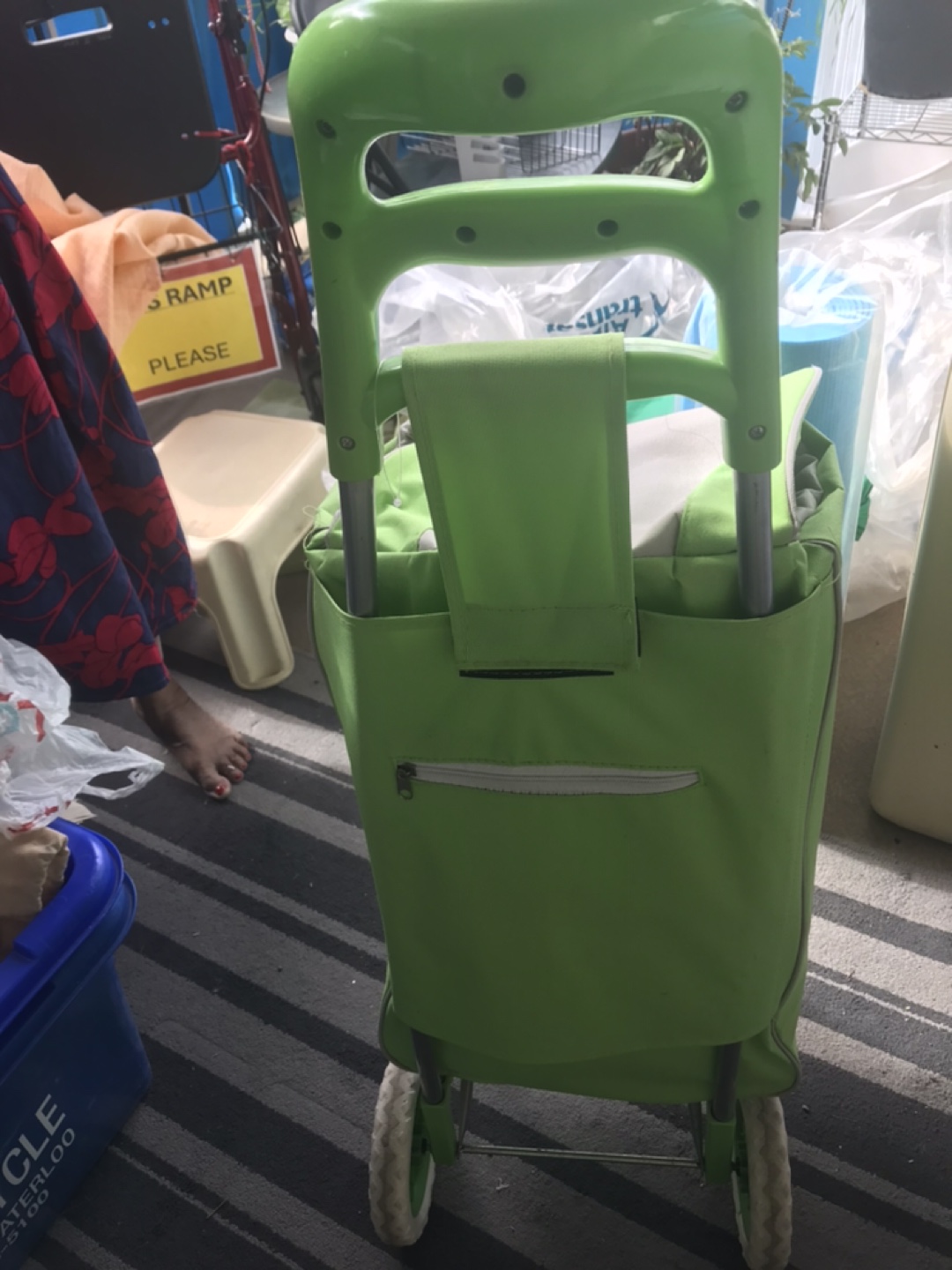 Green Rolling Shopping Cart - photo 3