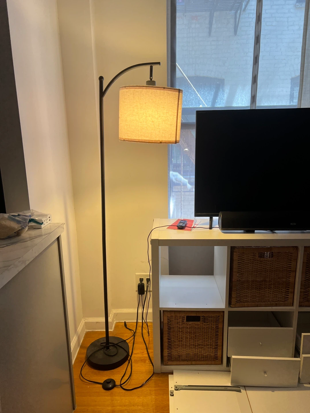 Arc Floor Lamp with Fabric Shade