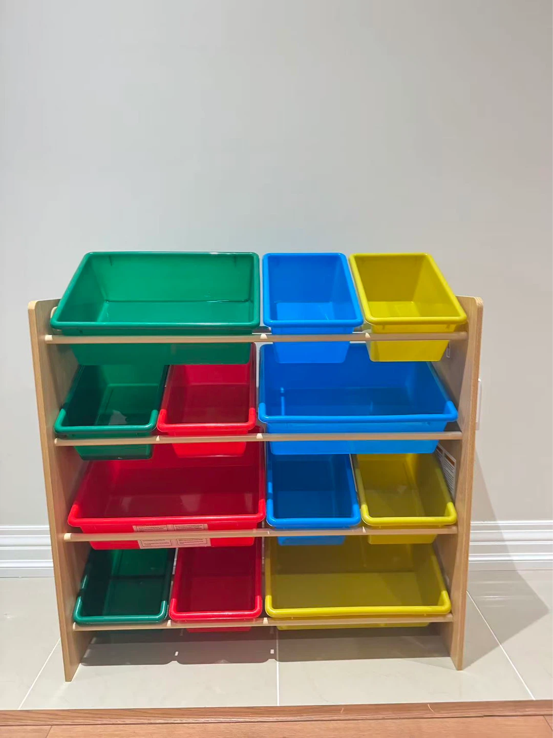 Toy Organizer Shelf with Bins