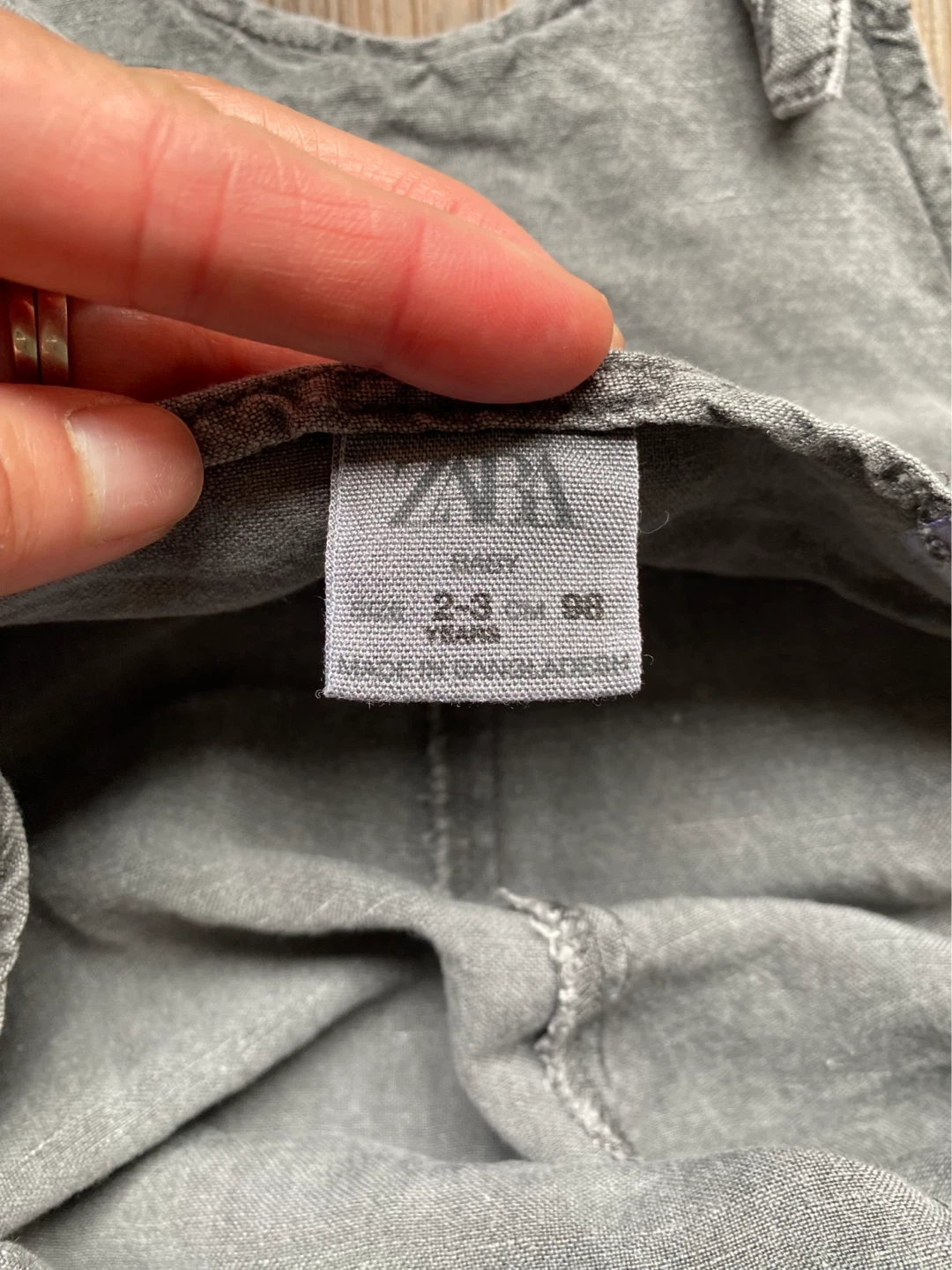 Zara Baby Linen Grey Denim Shortalls ⚽️ - photo 5