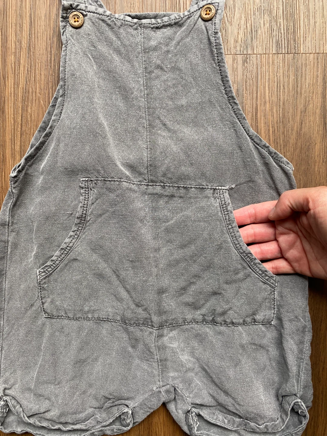 Zara Baby Linen Grey Denim Shortalls ⚽️ - photo 2