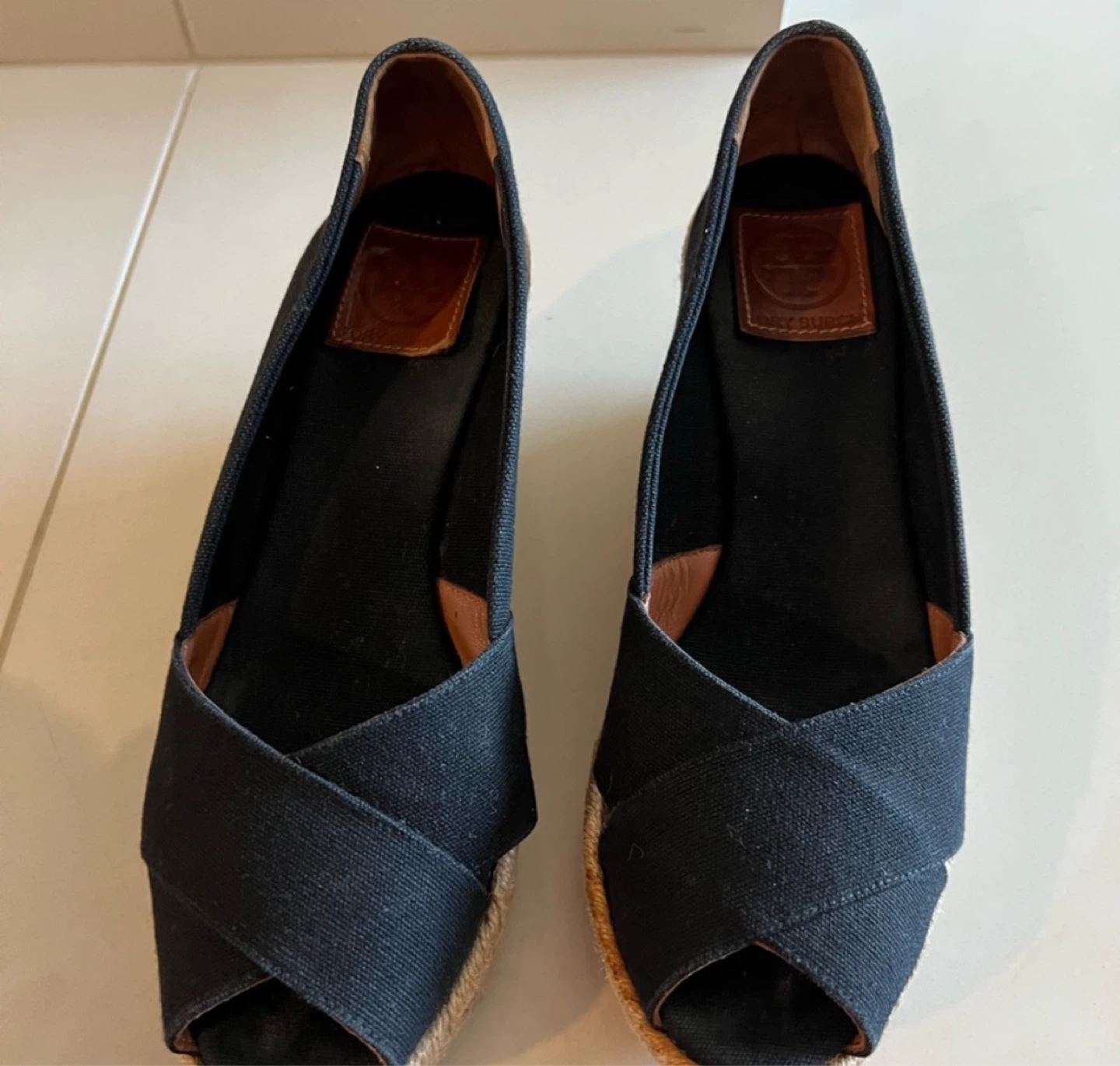 Tory Burch Black Canvas Wedge Espadrilles - photo 4