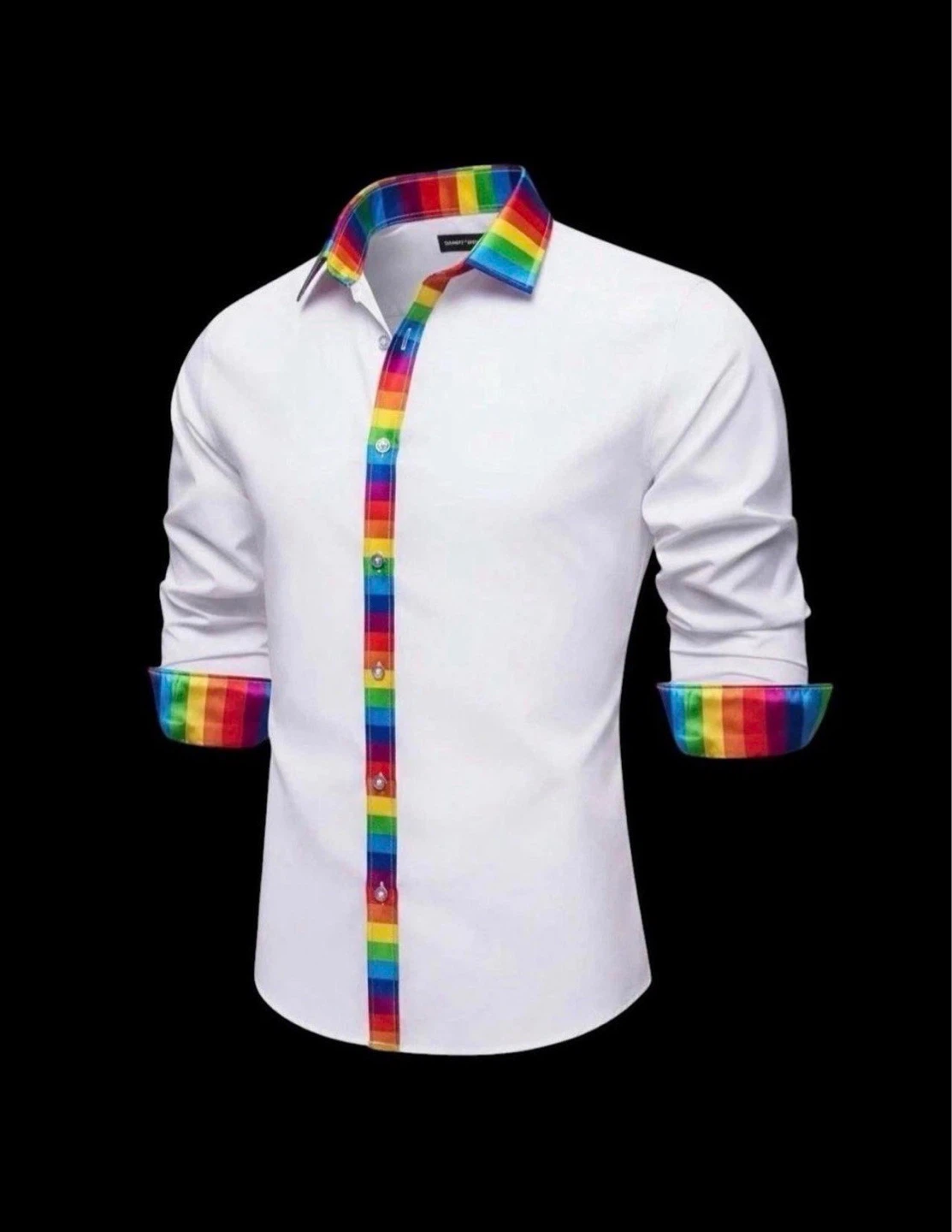 Rainbow Pride Button Shirt Men’s Large