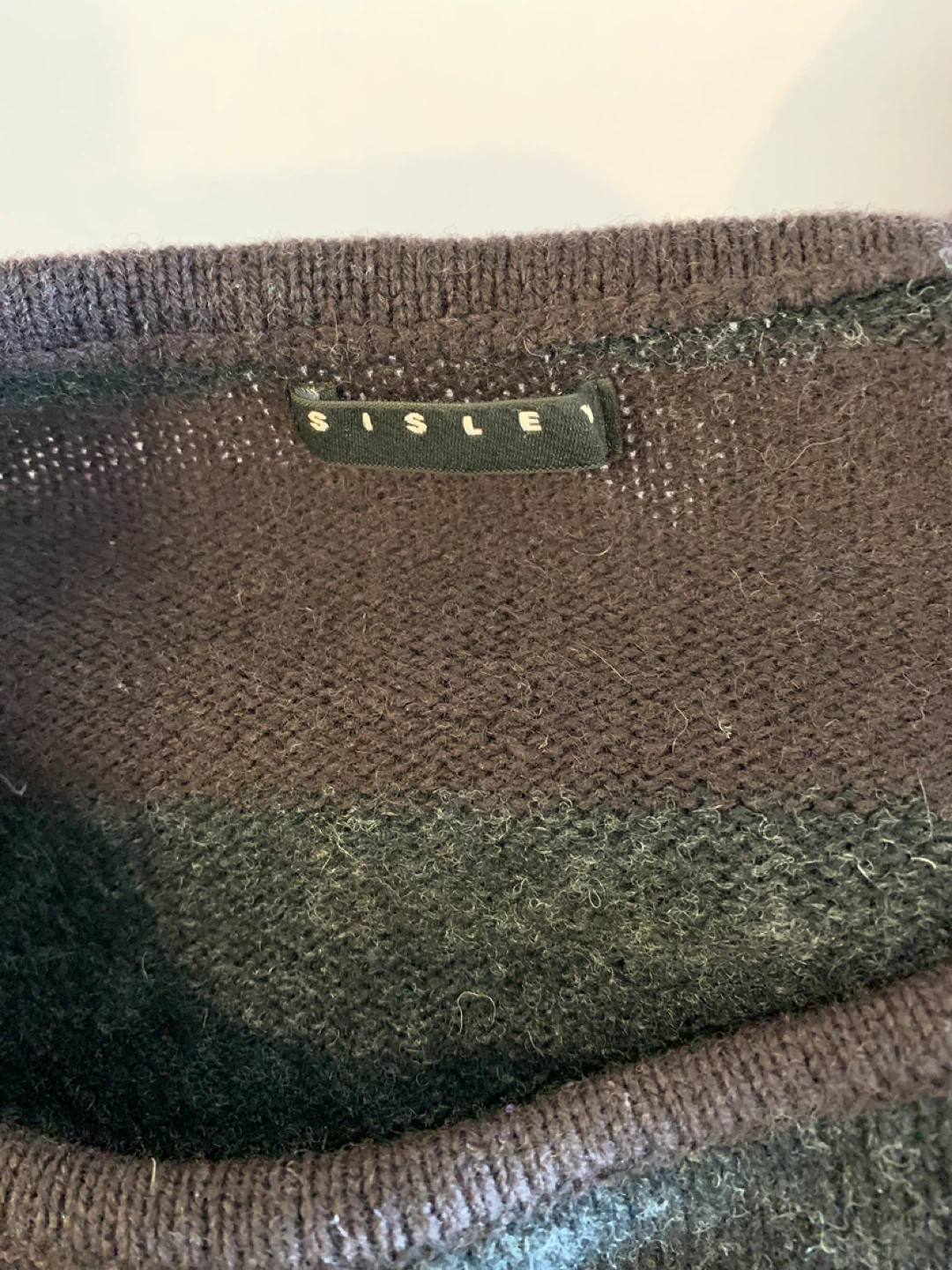 ⚽️ Vintage 90s Sisley Striped Sweater Wool Made In Italy - photo 2