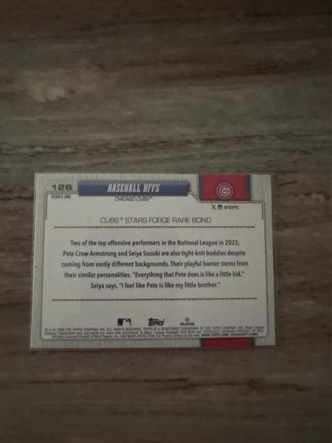 Topps Baseball Card - Cubs Stars Forge Rare Bond ⚽️ - photo 4