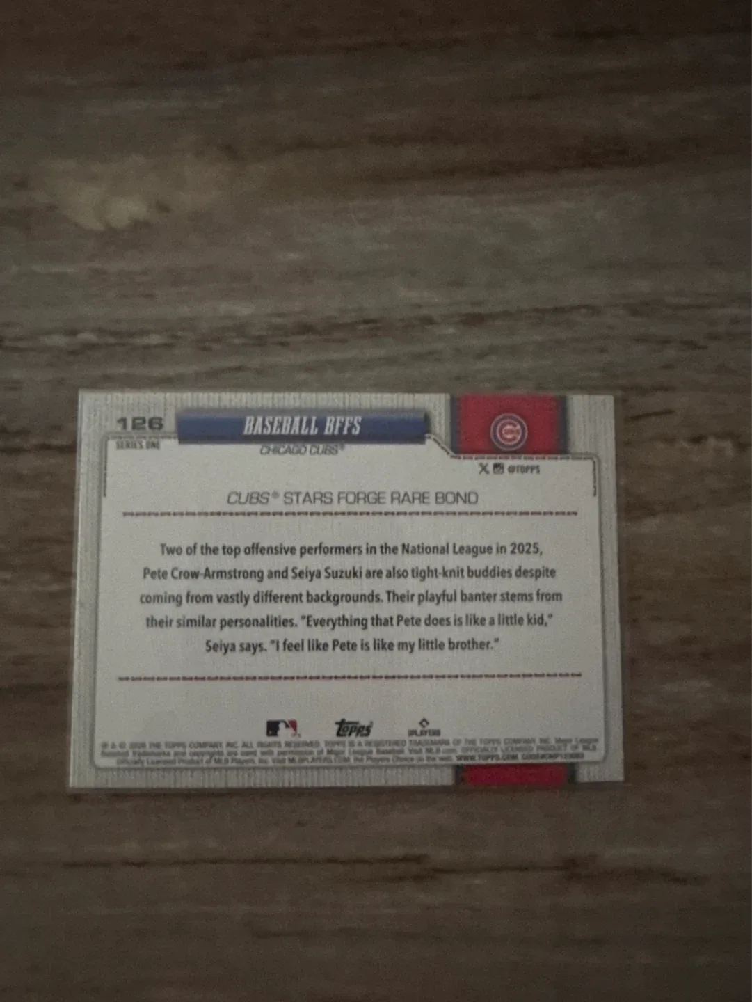 Topps Baseball Card - Cubs Stars Forge Rare Bond ⚽️ - photo 4