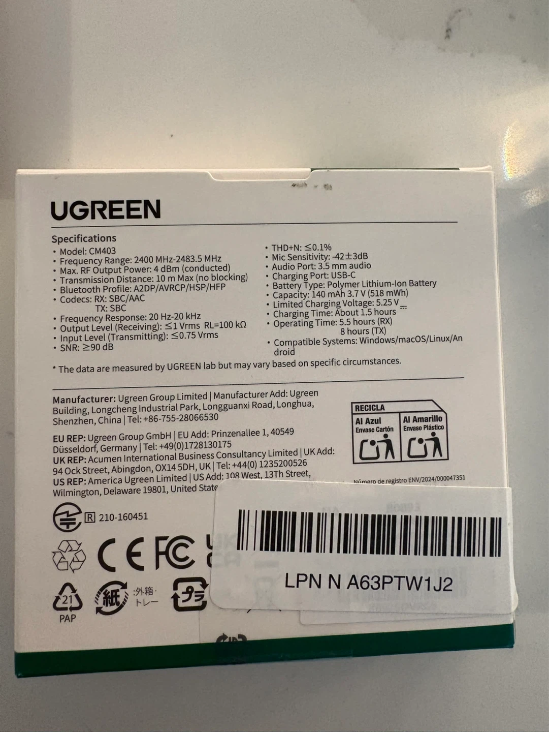 UGREEN 2-in-1 Bluetooth Audio Receiver & Transmitter - photo 2