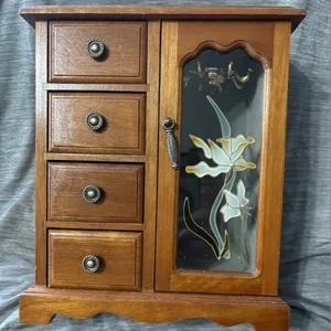 ⚽️Wood Jewelry Box with Stained Glass
