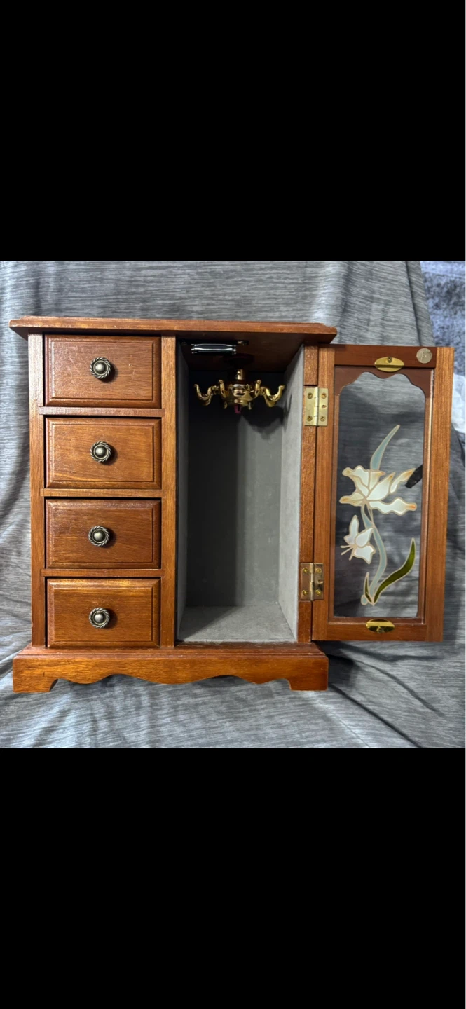 ⚽️Wood Jewelry Box with Stained Glass - photo 2