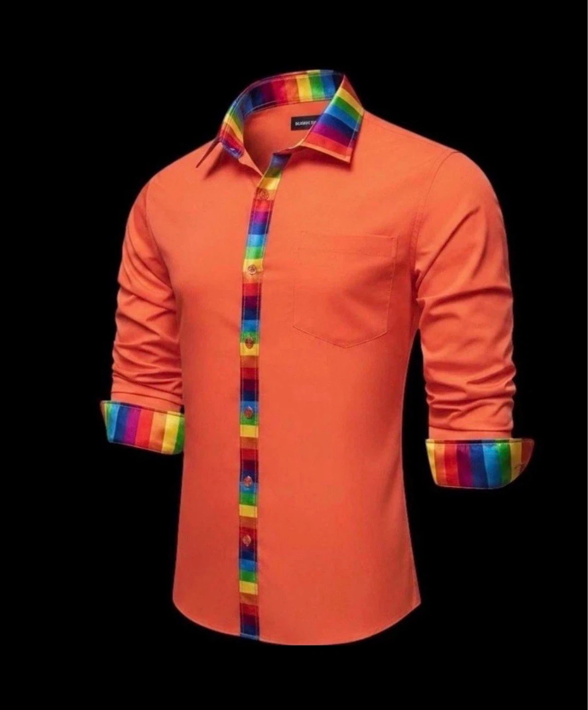 Gay Pride Rainbow Button Shirt Men’s Large