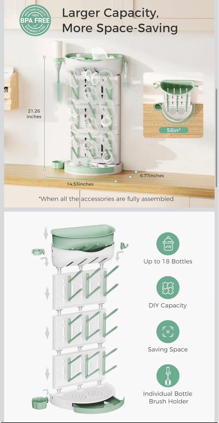 Momcozy DIY Bottle Drying Rack for 18 Bottles - photo 2