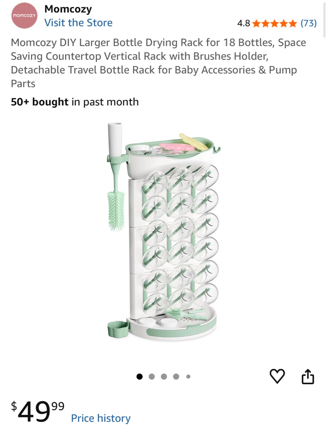 Momcozy DIY Bottle Drying Rack for 18 Bottles