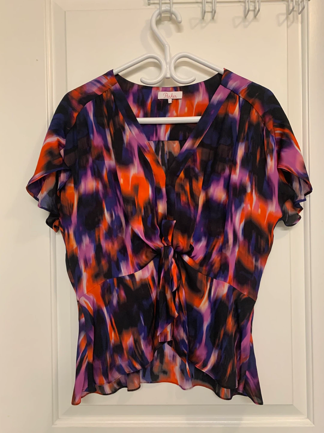 ⚽️ Parker Tie-Front Silk Blouse