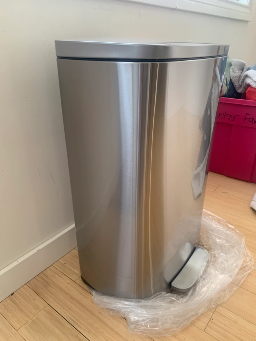 Extra large stainless steel waste bin - photo 2