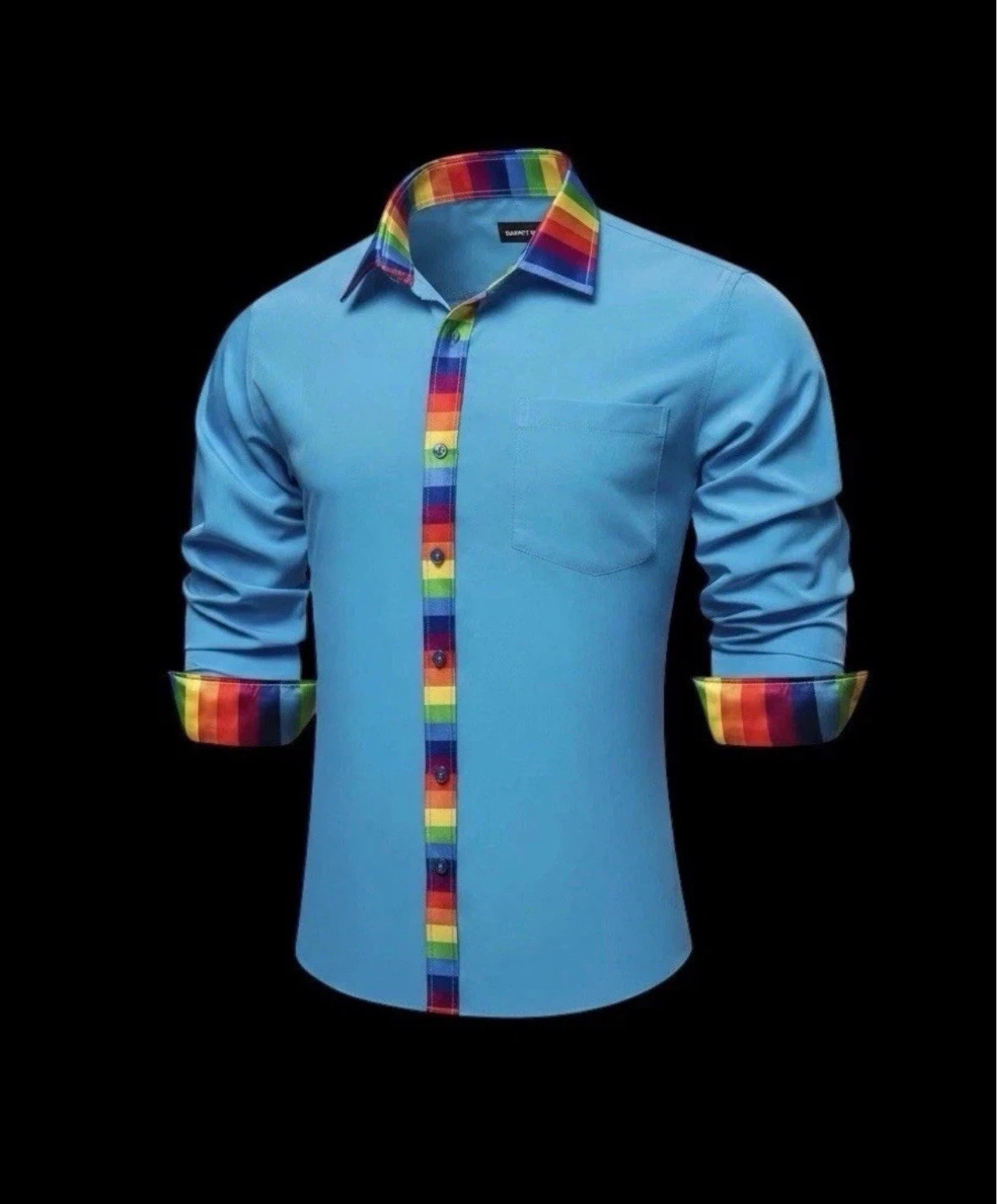 Gay Pride Rainbow Button Shirt Men’s Large