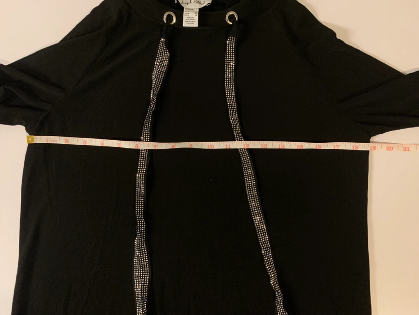 ⚽️ Joseph Ribkoff Black Hooded Rhinestone Drawstrings Size 10 - photo 4