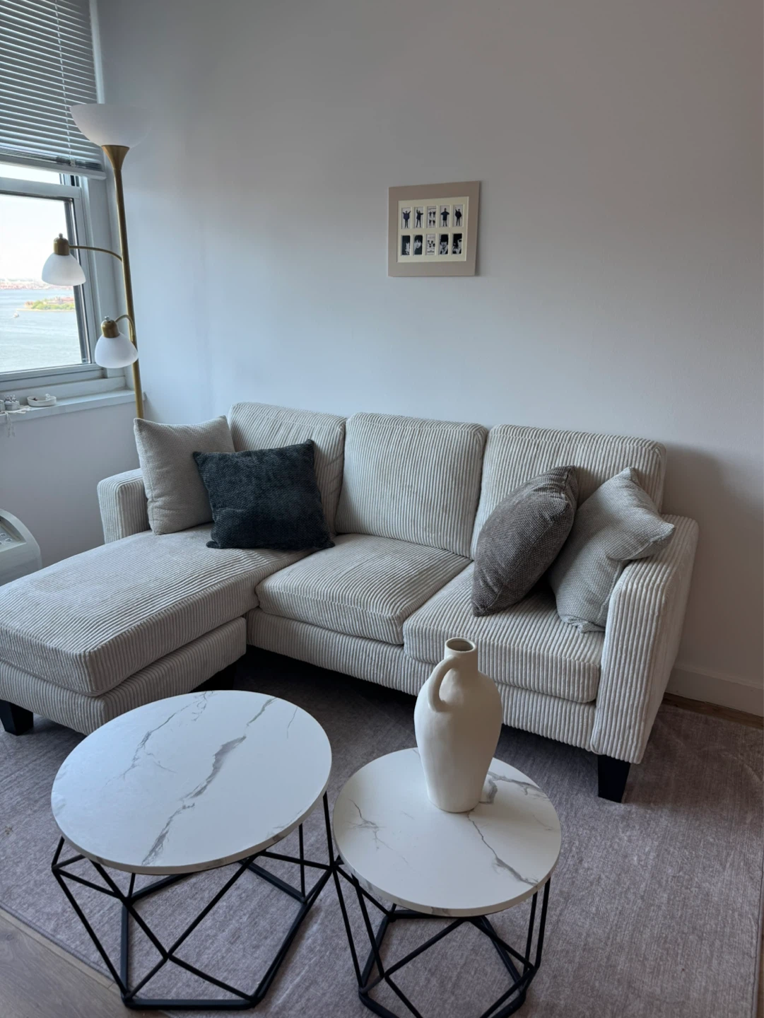 L-Shaped Sectional Sofa with Ottoman