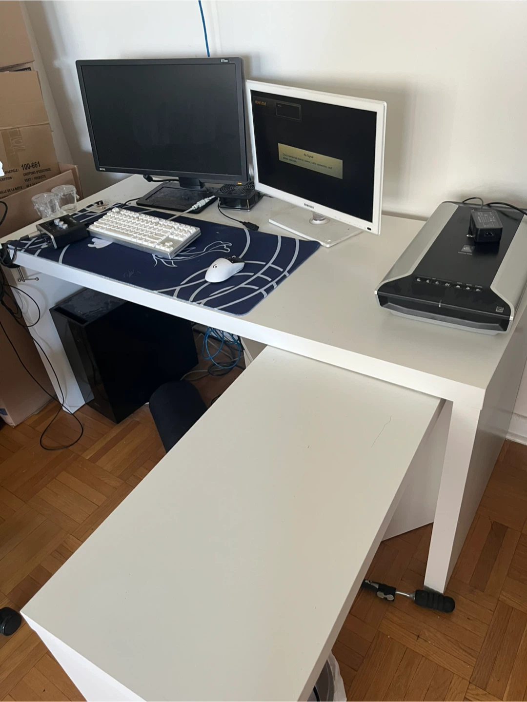 IKEA White L-Shaped Desk