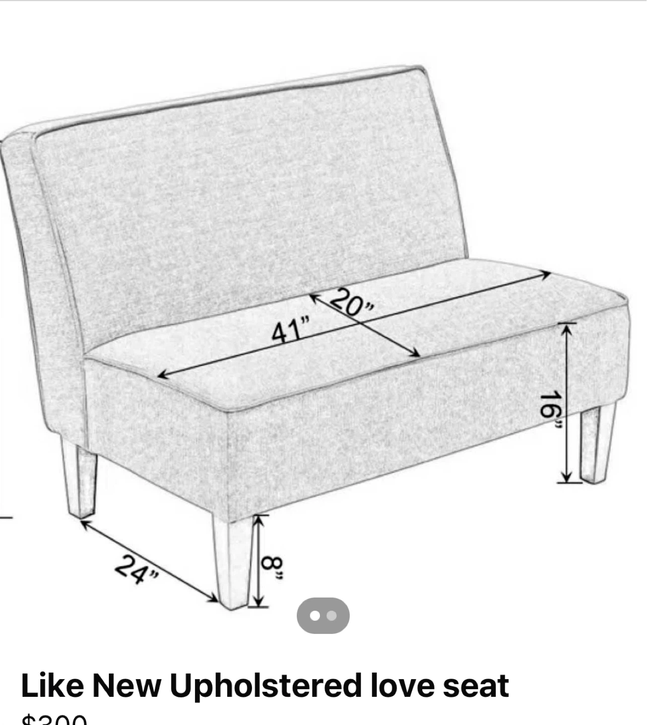 Grey Upholstered Loveseat - photo 2