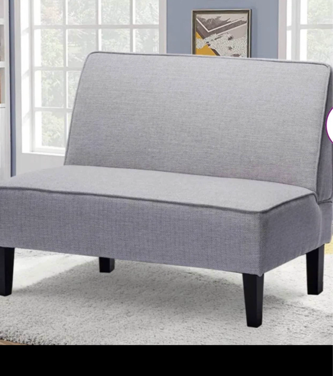 Grey Upholstered Loveseat