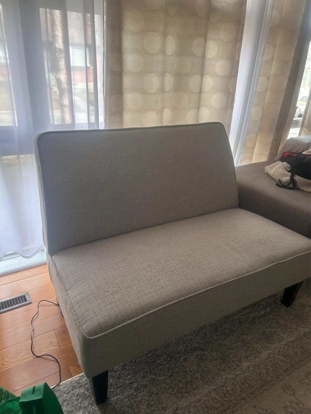 Grey Upholstered Loveseat - photo 5