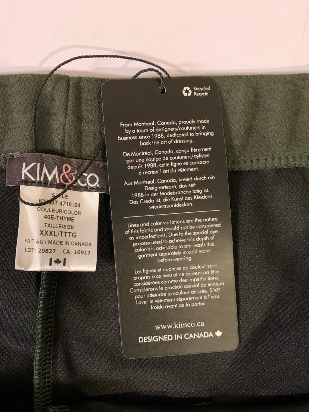 ⚽️ KIM & CO. Women's Faux Suede Pants - Olive Green - XXXL - photo 3