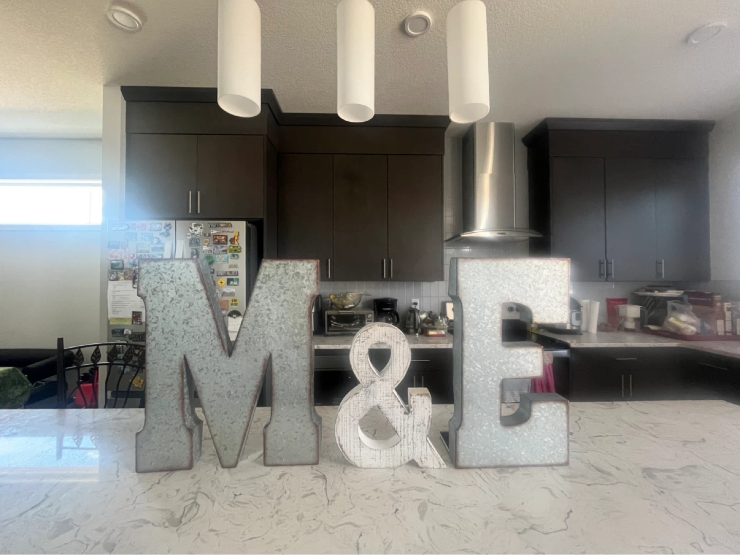 $10 Galvanized Metal Letters M & E