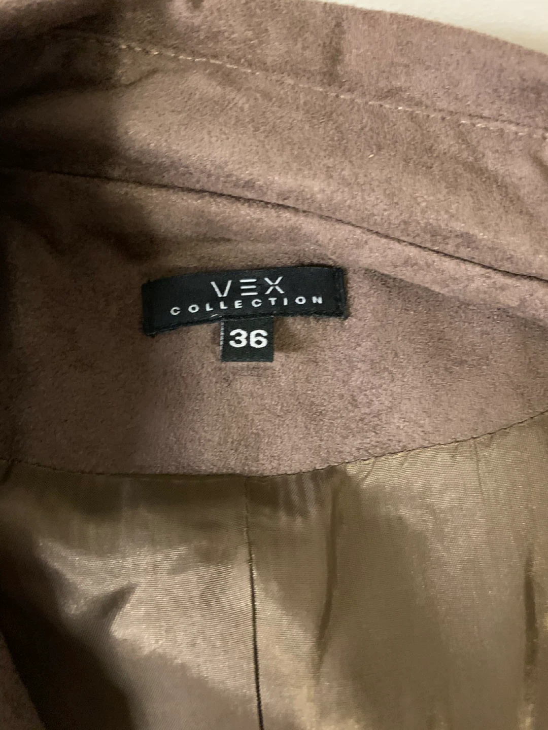 ⚽️ VEX Collection Brown Suede Jacket Size 36 - photo 4