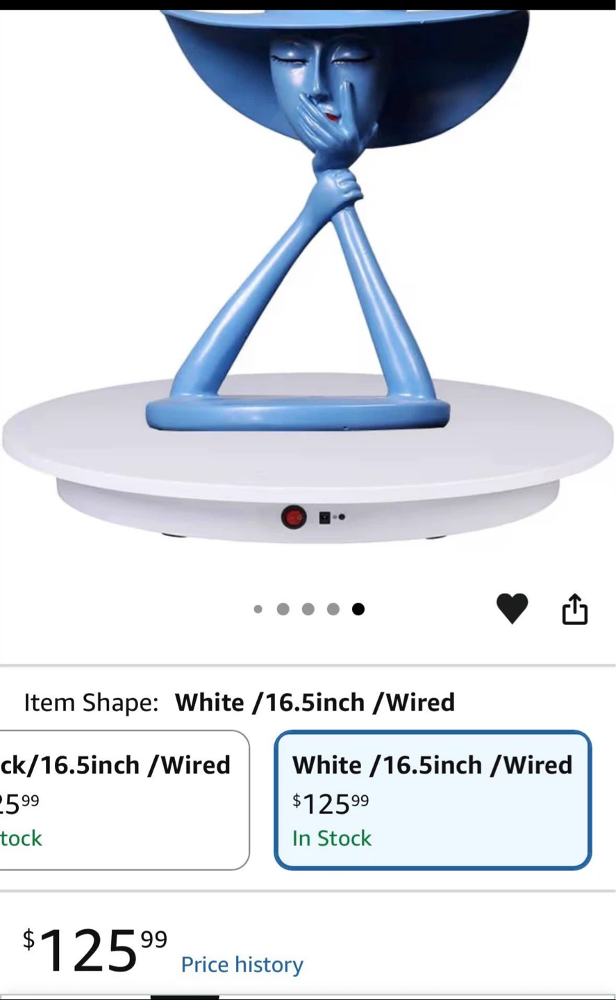White 16.5 Inch Wired Display Turntable ⚽️ - photo 5