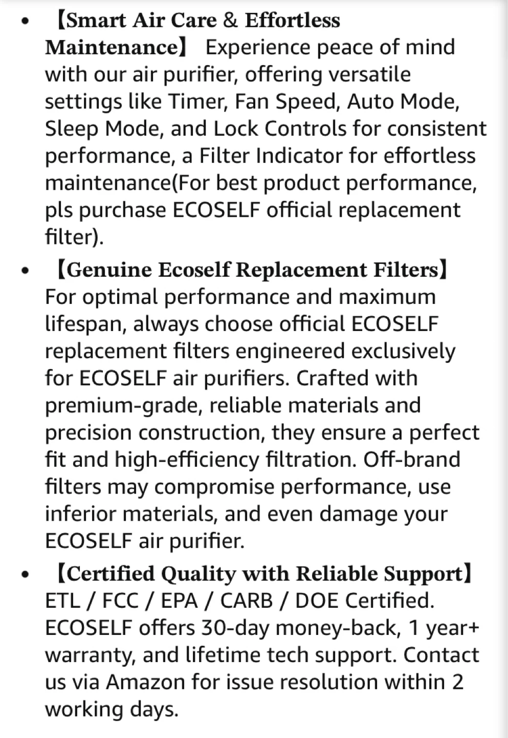⚽ ECOSELF HAP-603 True Hepa Air Purifier - photo 3