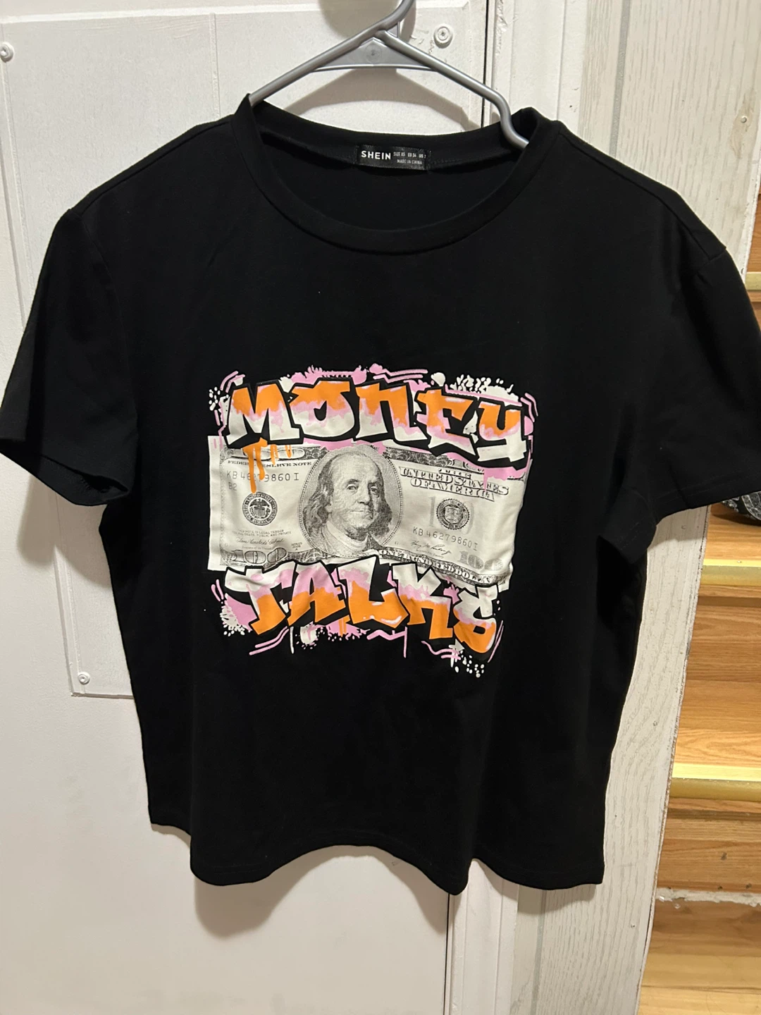 SHEIN Black "Money Talks" Graphic T-Shirt ⚽️