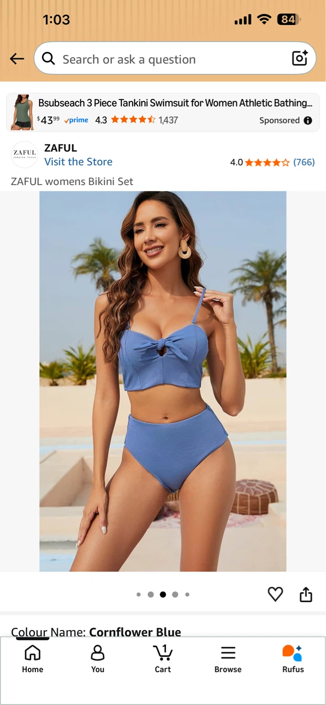 ZAFUL Ribbed High Waist Bikini Set