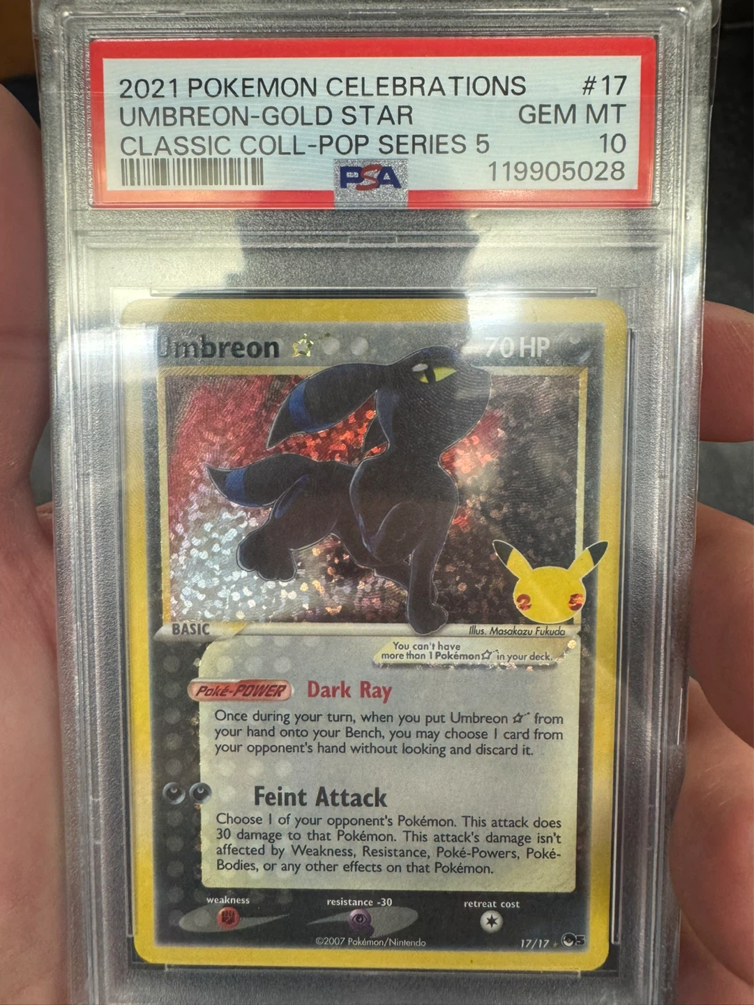 2021 Pokemon Celebrations Umbreon #17 PSA 10
