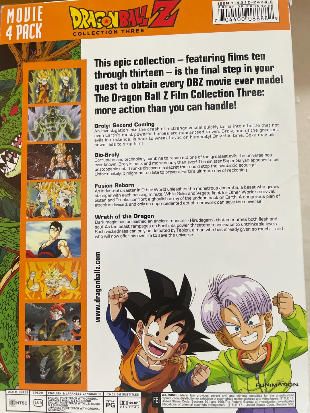 Dragon Ball Z Collection Three Movie 4 Pack DVD⚽️ - photo 2